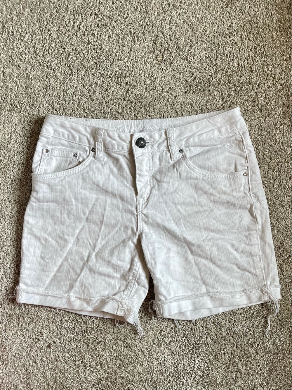 White Vintage Justice Denim Jean Shorts Size 14R Or Women’s XS